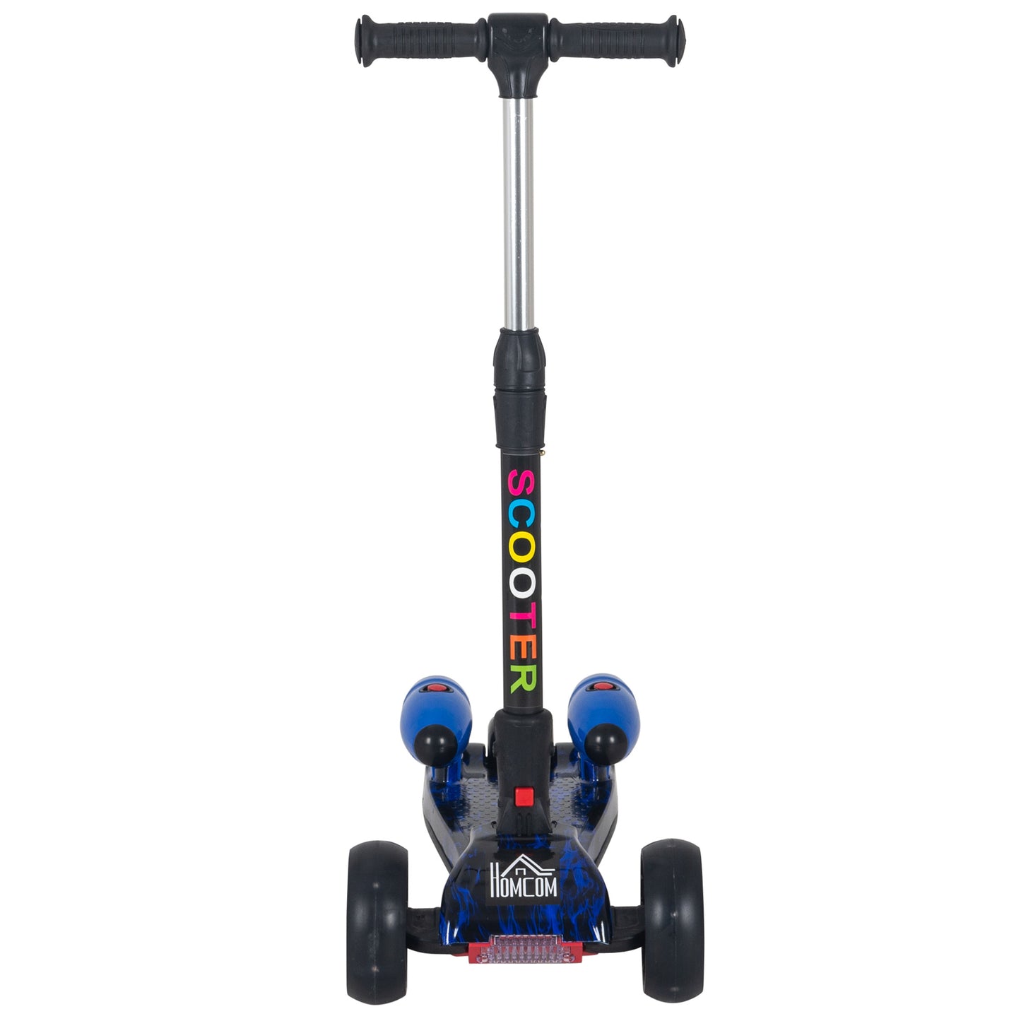 HOMCOM Kids Tri-Wheel Plastic Scooter w/ Engine-Look Water Spray Blue