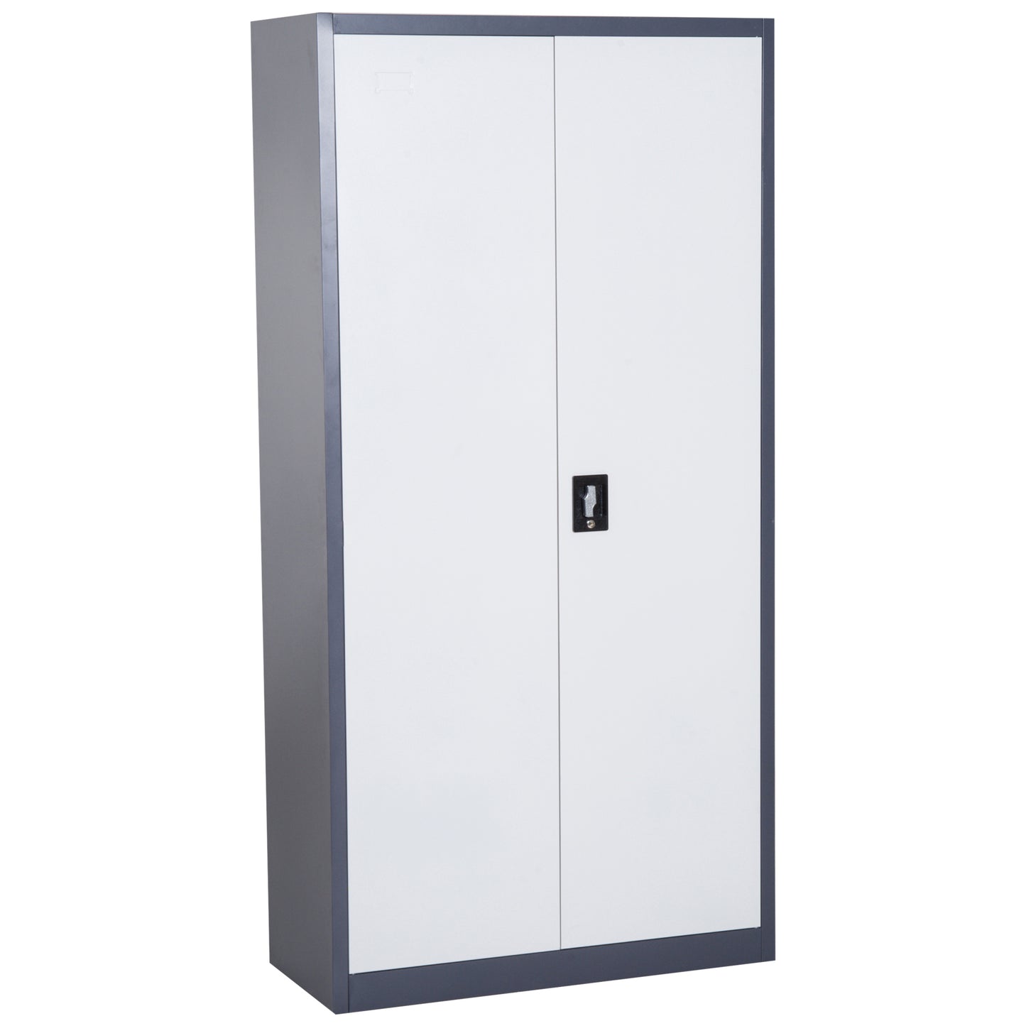 HOMCOM Lockable Filing Cabinet, Adjustable Shelf, CRS-White/Black