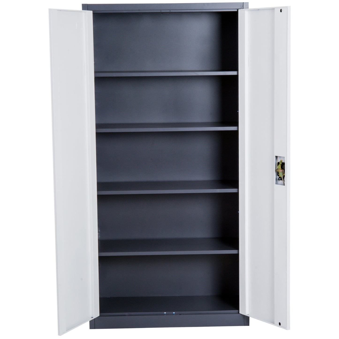 HOMCOM Lockable Filing Cabinet, Adjustable Shelf, CRS-White/Black