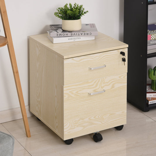 Vinsetto Particle Board 2-Drawer Filing Cabinet w/ Keys