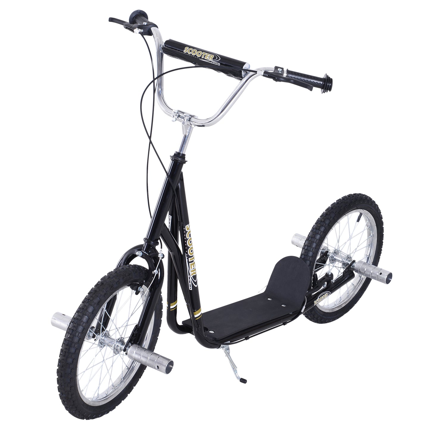 HOMCOM 16" Tyre Steel Push Scooter Black