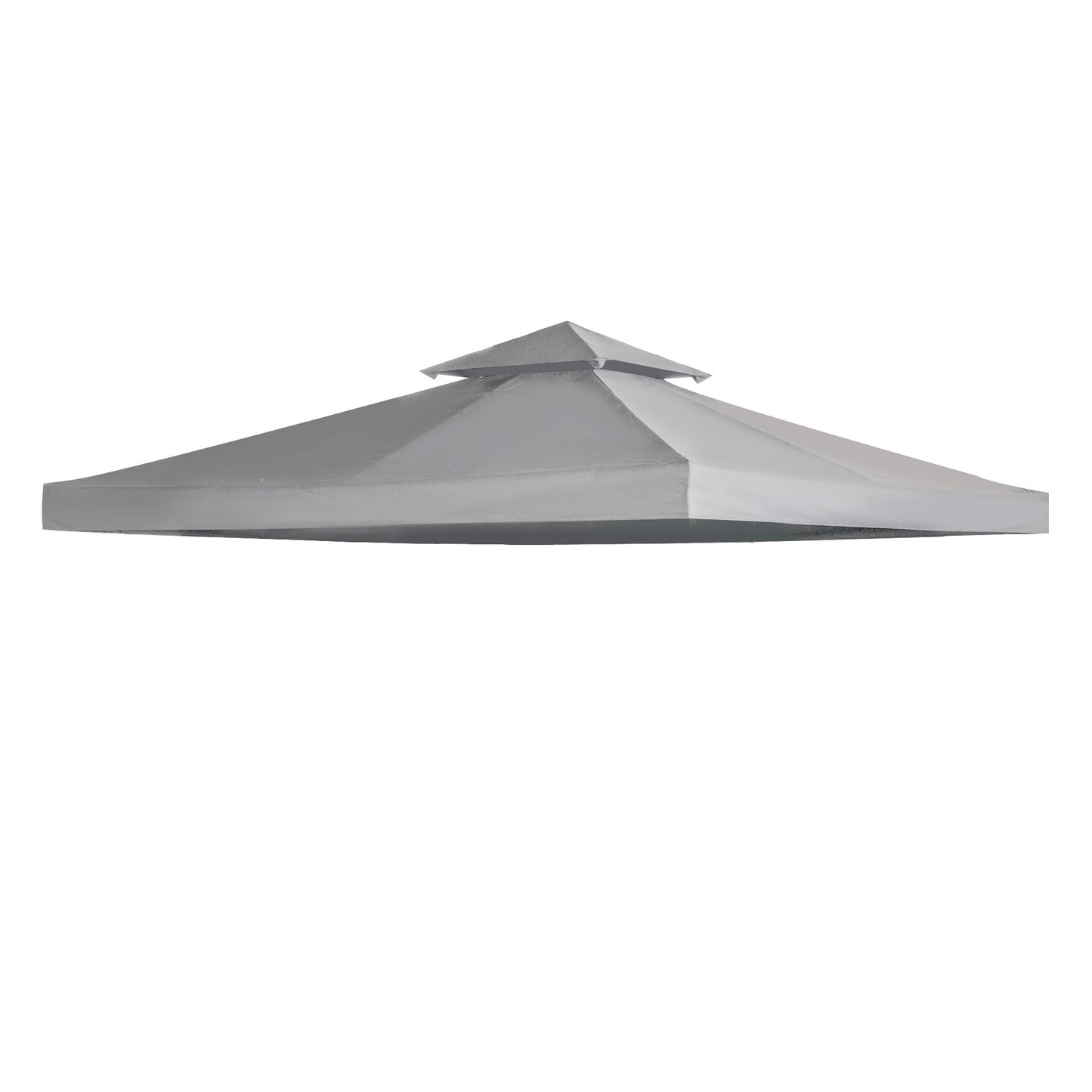 Outsunny 3(m) Gazebo Top Cover Double Tier Canopy Replacement Pavilion Roof Light Grey