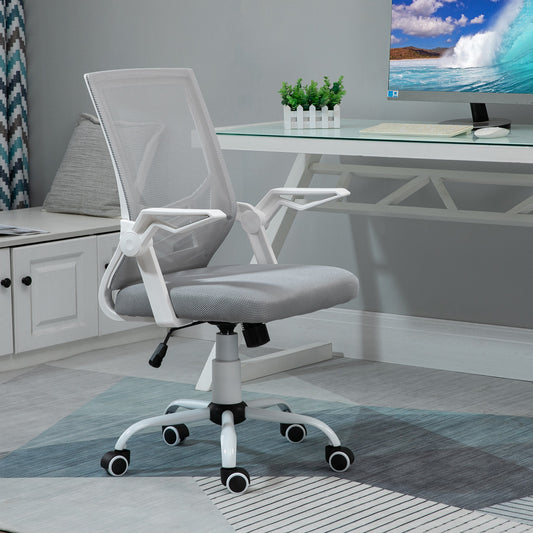 Vinsetto Mesh Home Office Chair Swivel Task Computer Desk Chair w/ Lumbar Support, Grey