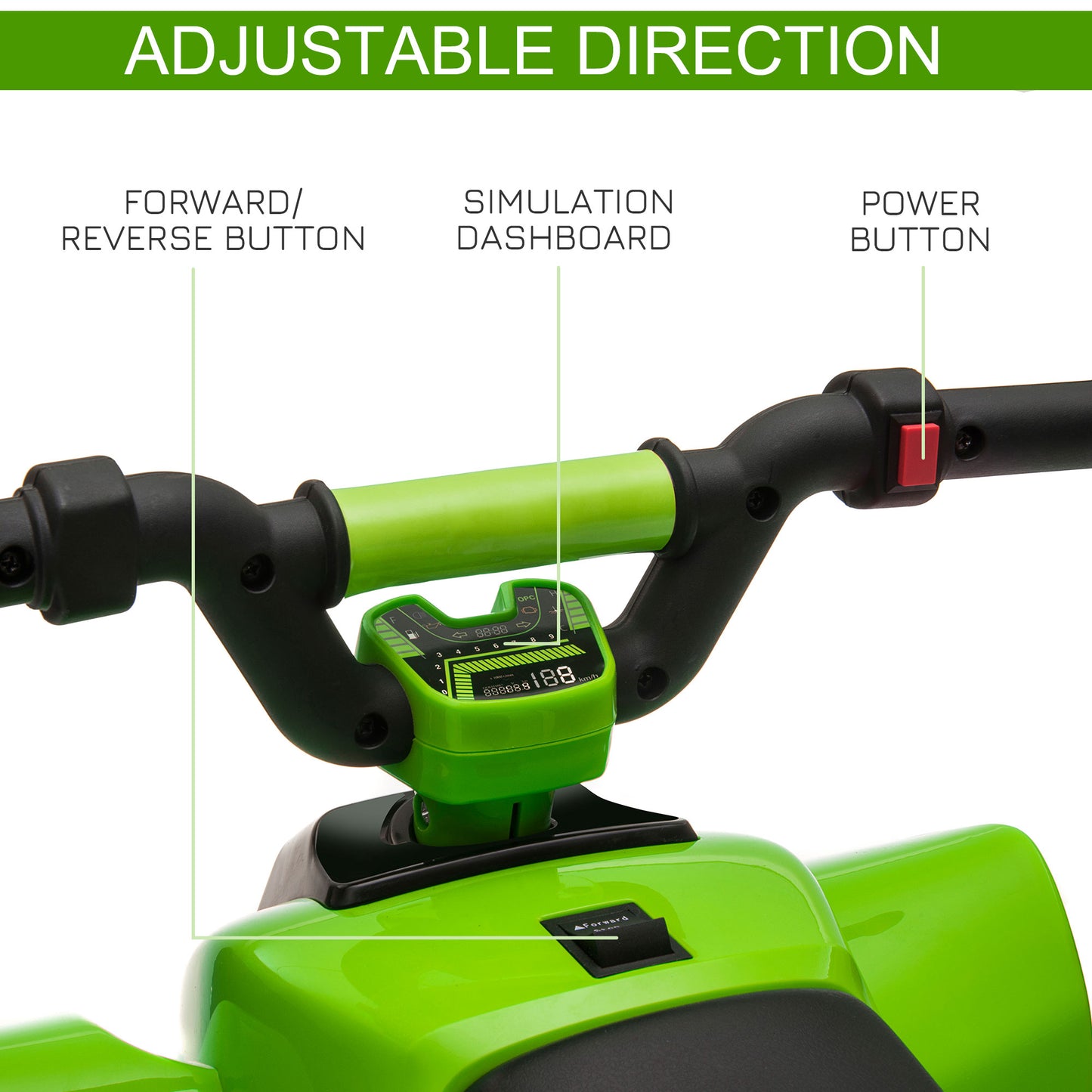 HOMCOM 6V Kids Electric Ride on Car Forward Reverse Functions for 3-5 Years Old Green