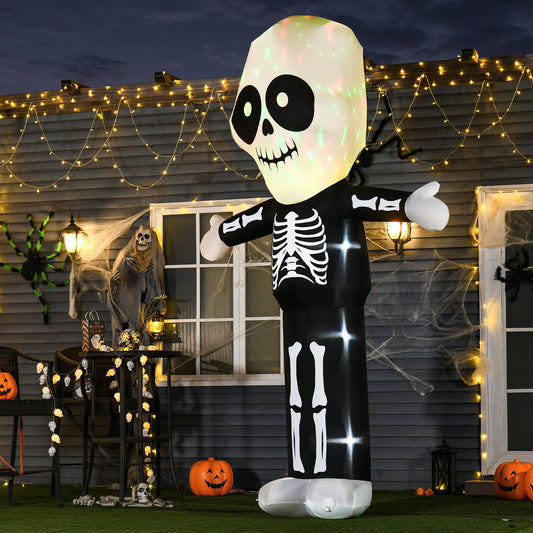 HOMCOM 3m Halloween Inflatable Skeleton Ghost Decoration Lighted for Indoor Outdoor