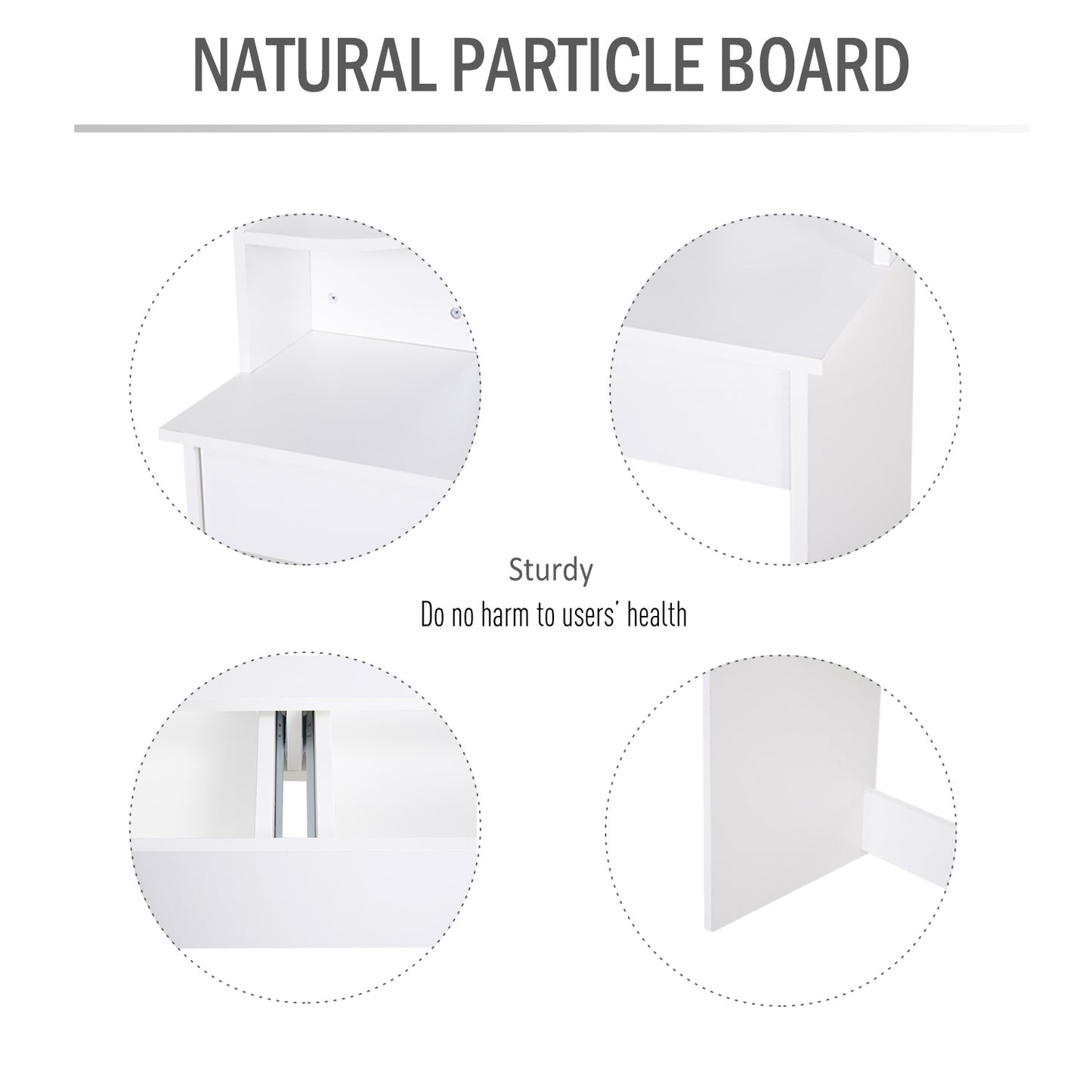 HOMCOM Particle Board Bedroom Dressing Table w/ Shelves White