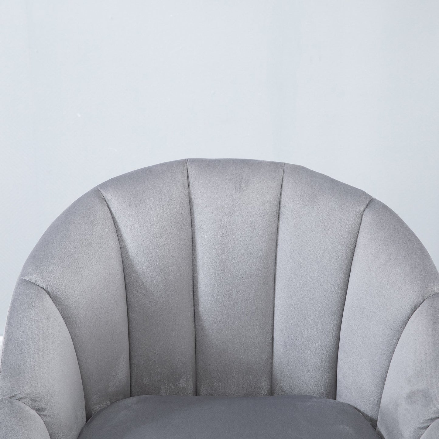 HOMCOM Decadent Single Lounge Chair in Velvet-Look Upholstery w/ Wooden Legs Grey