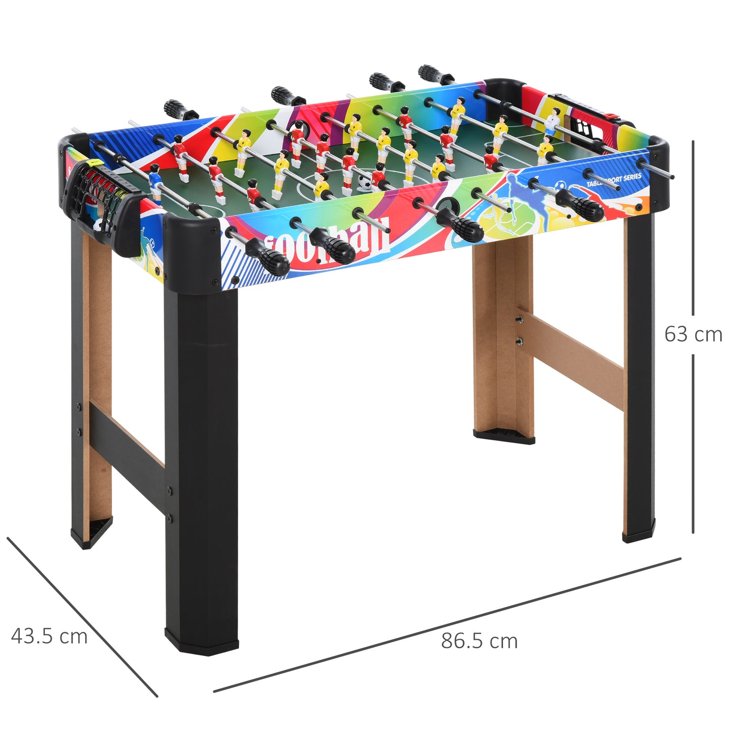 HOMCOM 2.8ft Indoor MDF Football Table Multi-Colour