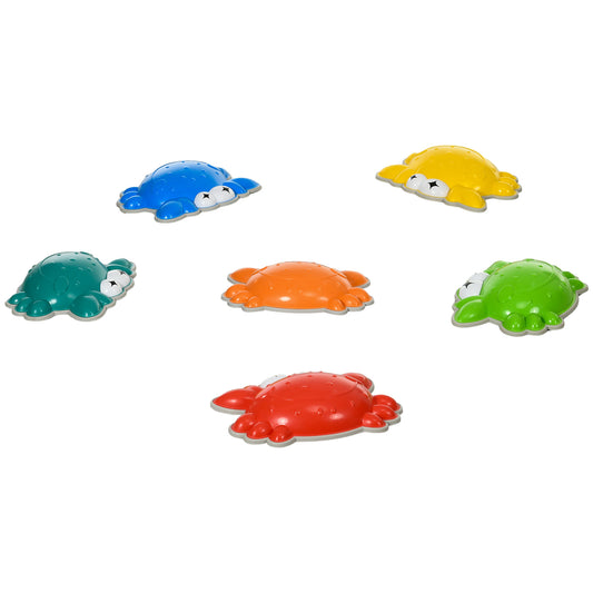 ZONEKIZ 6PCs Kids Stepping Stones w/ TPE AntiSlip Edge CrabDesigned Balance River Stones Obstacle Courses Stackable