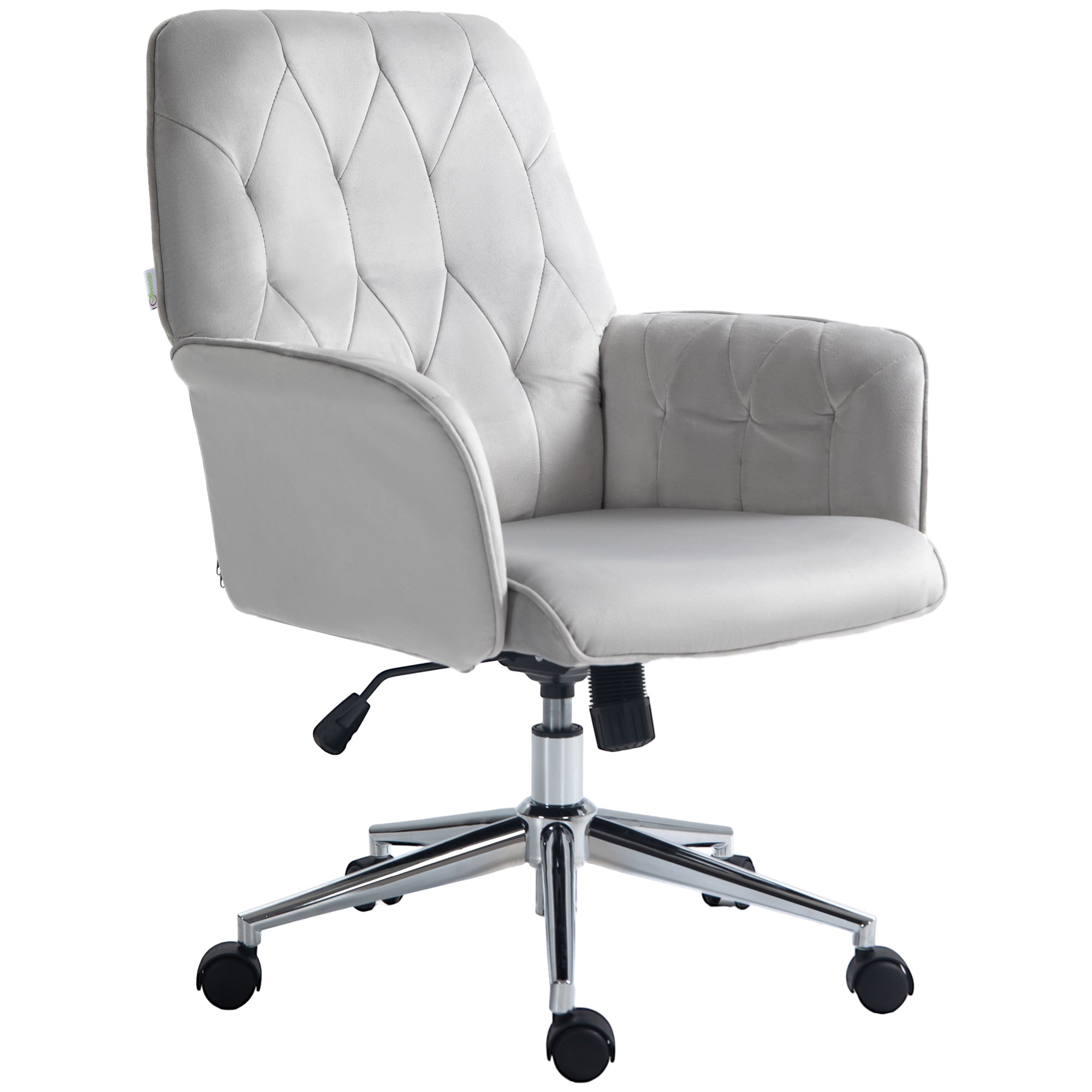 Vinsetto Linen Computer Chair with Armrest, Modern Swivel Chair with A ...