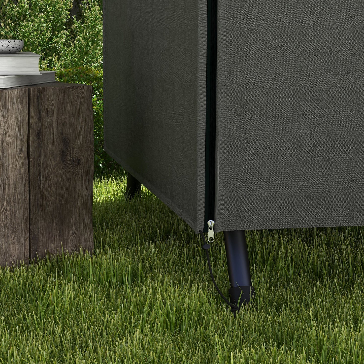 Outsunny 600D Oxford Patio Swing Chair Cover Outdoor Garden Furniture Rain Protection Protector Waterproof Anti-UV, 205 x 124 x 164 cm, Dark Grey