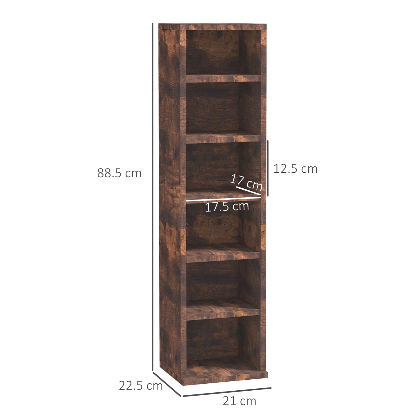 HOMCOM CD Media Display Shelf Unit Tower Rack with Adjustable Shelves, Set of 2