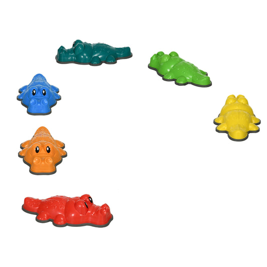 ZONEKIZ 6PCs Kids Stepping Stones CrocodileDesigned Sensory Toys with AntiSlip Edge Balance River Stones