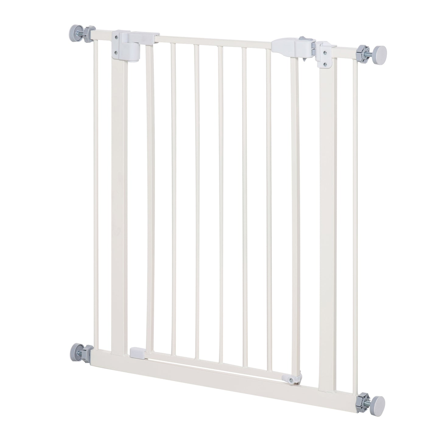 PawHut Pet Safety Gate Pressure Fitted Stair Barrier w/ Auto-Close Double Lock