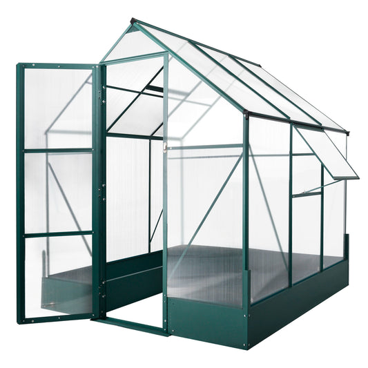 Outsunny Walk-in Greenhouse Outdoor Temperature Controlled Window Foundation 6.2x6.2ft