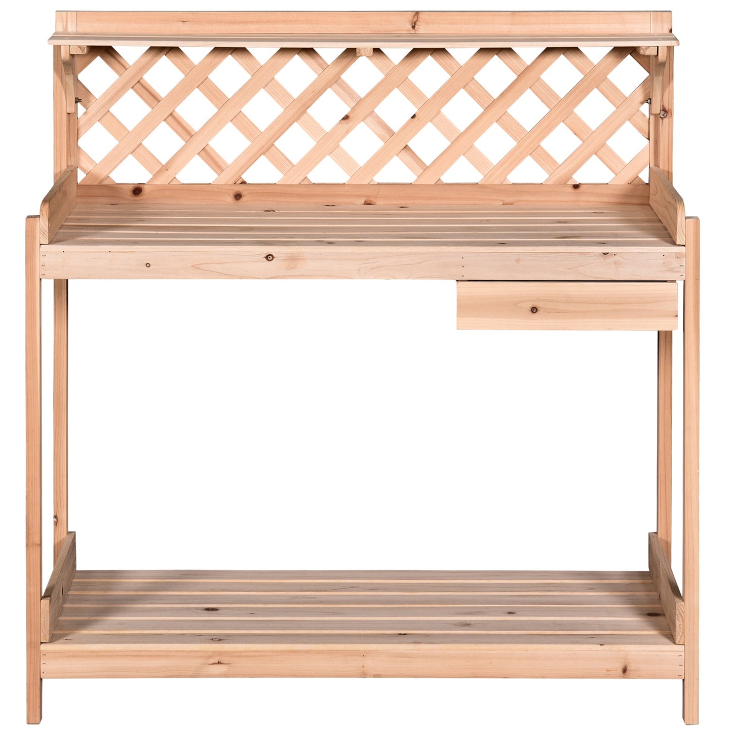 Outsunny Fir Wood Outdoor Garden Potting Table w/ Drawer