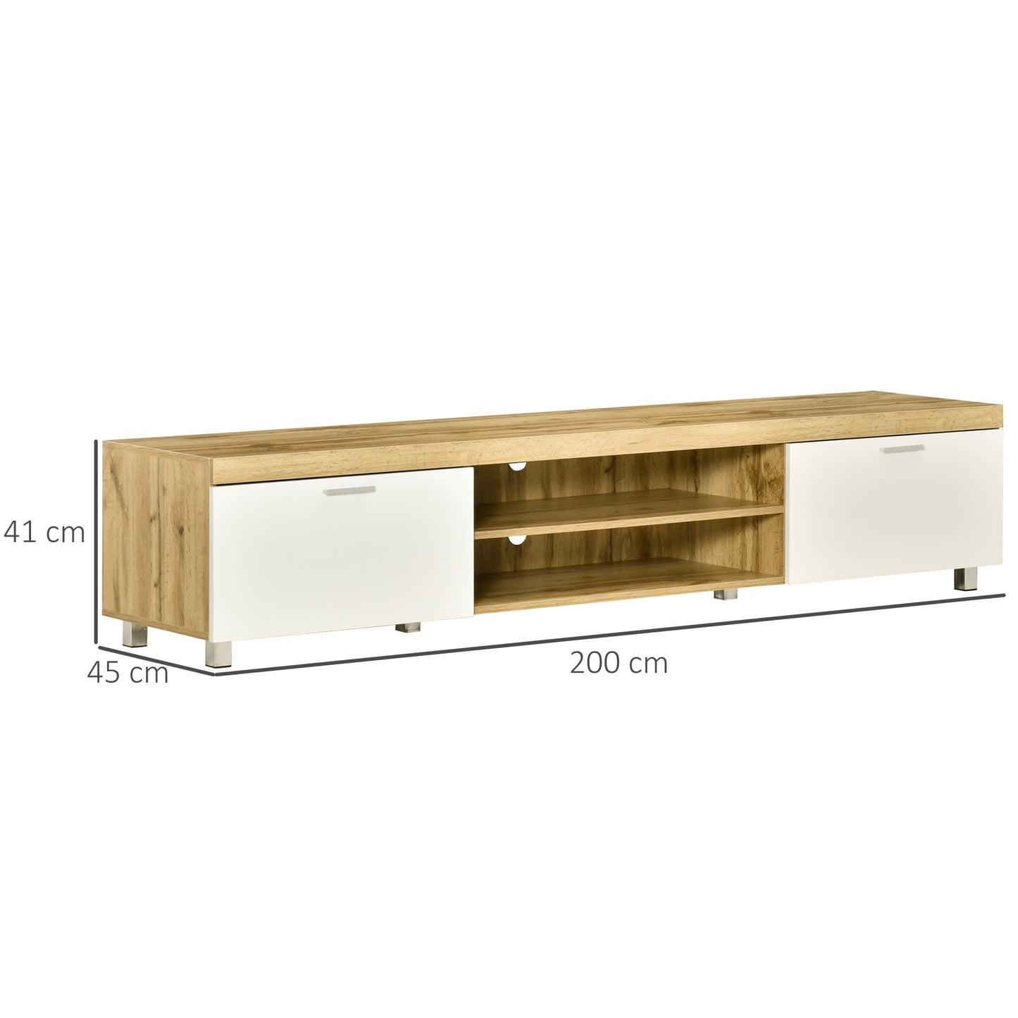 HOMCOM Modern TV Unit TV Cabinet for TVs up to 90" w/ Drawer Shelf for Living Room Oak