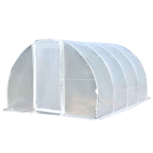 Outsunny Polytunnel Greenhouse Walk-In Metal Frame Transparent  400x300x200cm