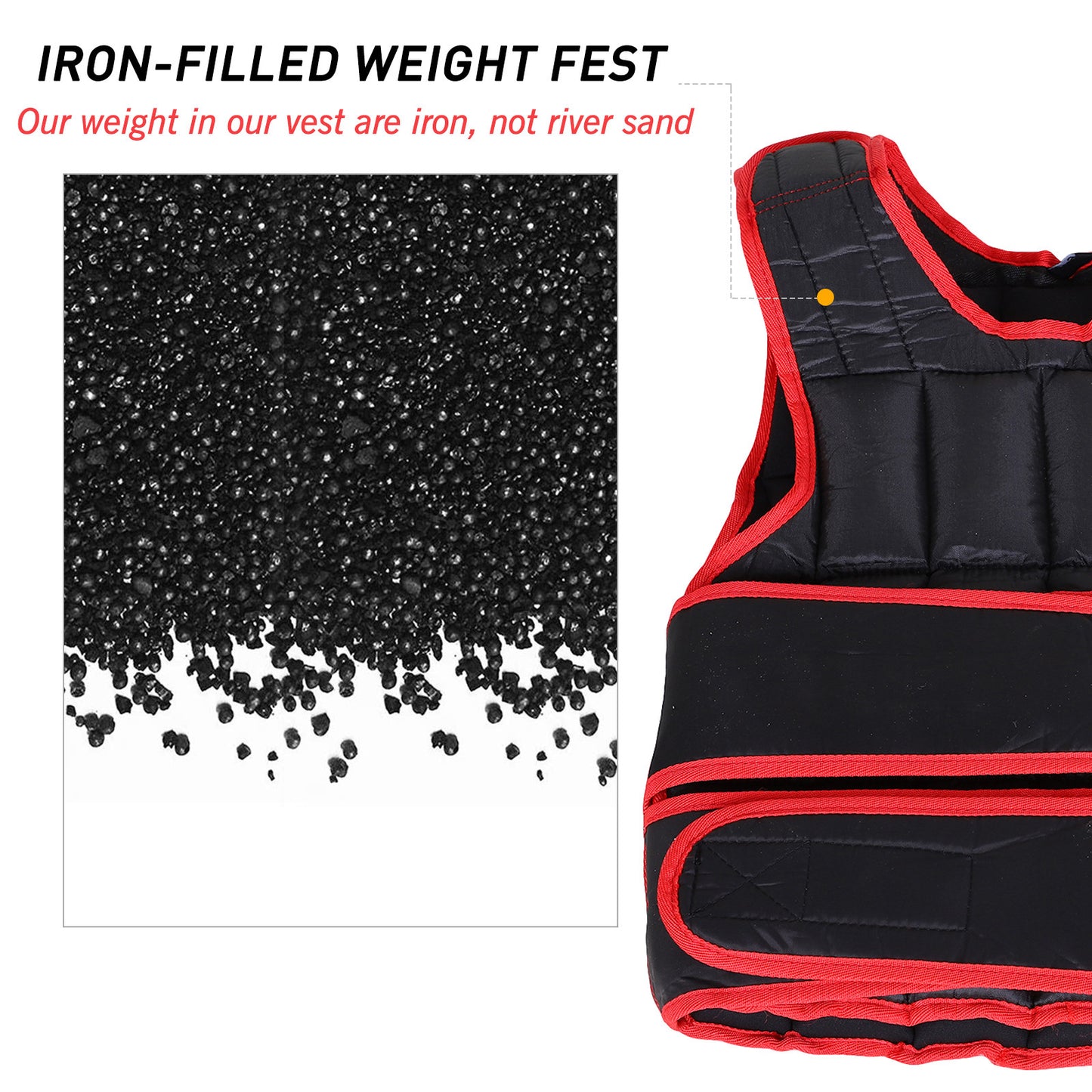 HOMCOM 10kg Adjustable Metal Sand Weight Vest Red