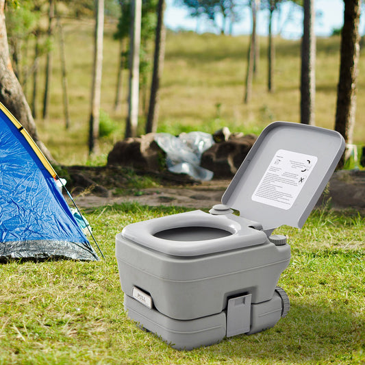HOMCOM Portable Travel Toilet 10L  Grey