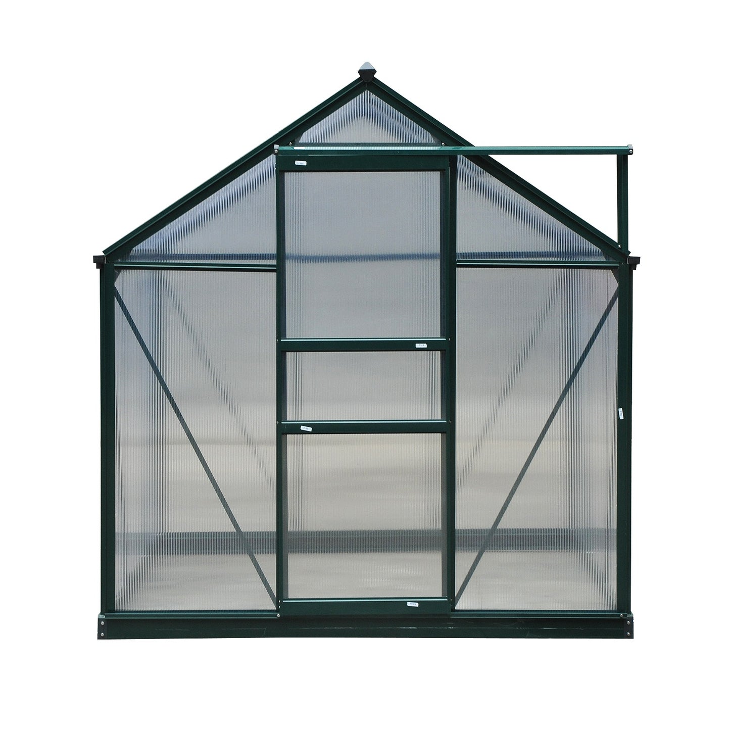 Outsunny Portable Walk-In Greenhouse, 190Lx252Wx201H cm, Aluminum-Dark Green Frame
