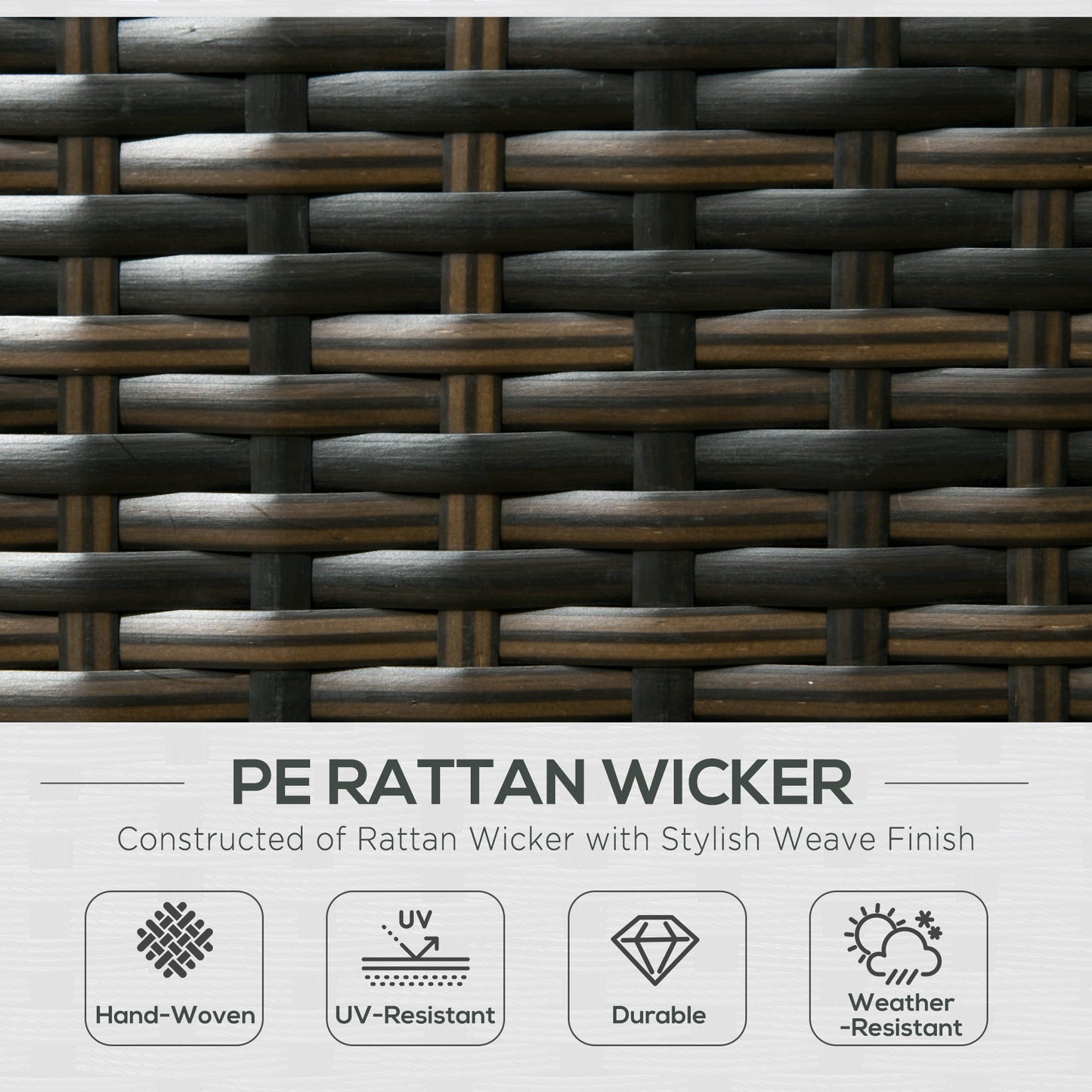 Outsunny 8 Pieces PE Rattan Corner Sofa Set, Outdoor Garden Furniture Set, Patio Wicker Sofa Seater w/ Cushion, Washable Cushion Cover & Tempered Glass Table, Brown