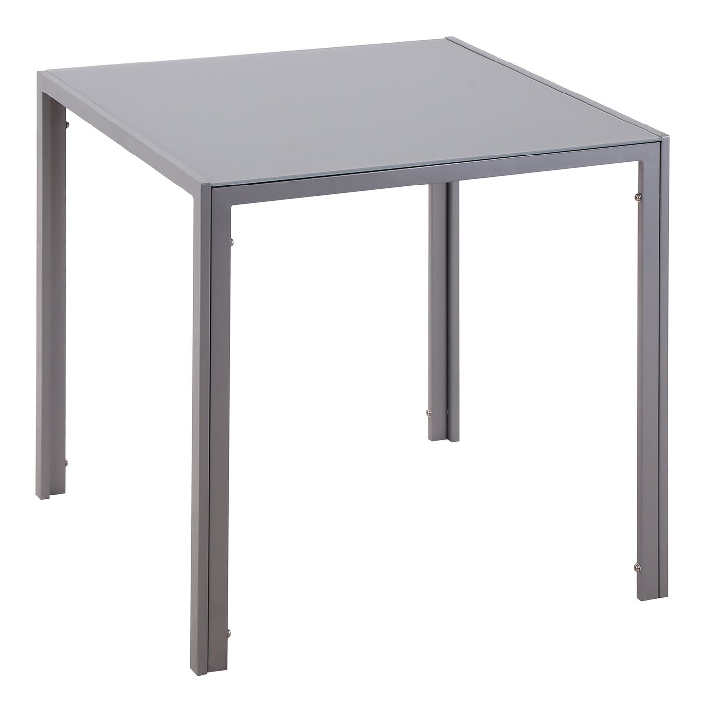 HOMCOM Modern Square Dining Table with Glass Top & Metal Legs for Dining Room