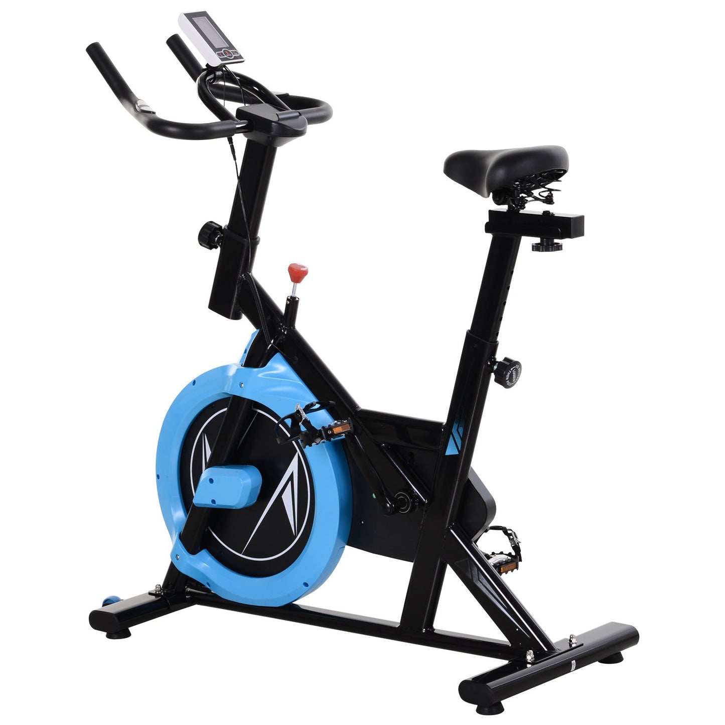 HOMCOM Upright Stationary Exercise Bike Belt Drive Home Gym Indoor Cycling with LCD Monitor
