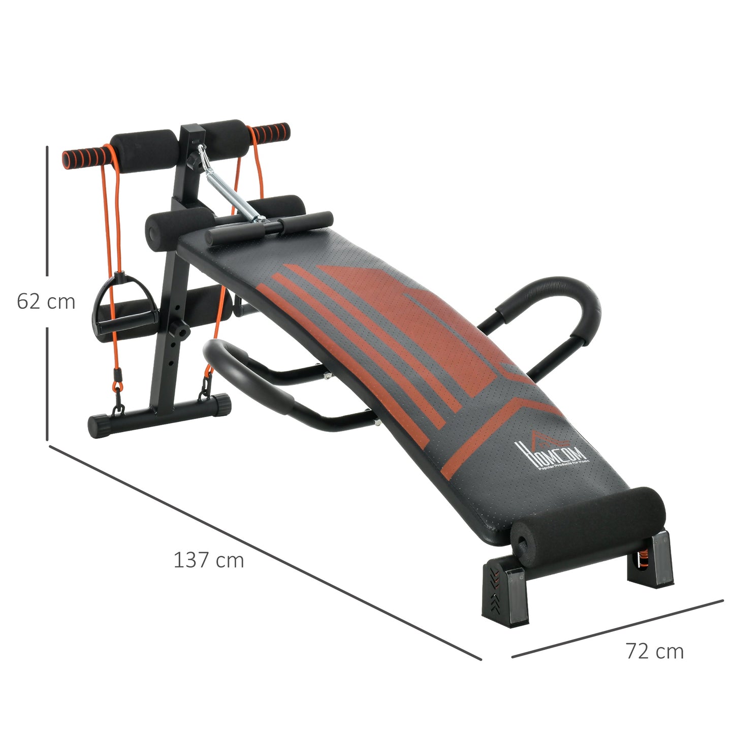 HOMCOM Multifunctional Sit Up Bench Utility Board Ab Exercise with Headrest Fitness