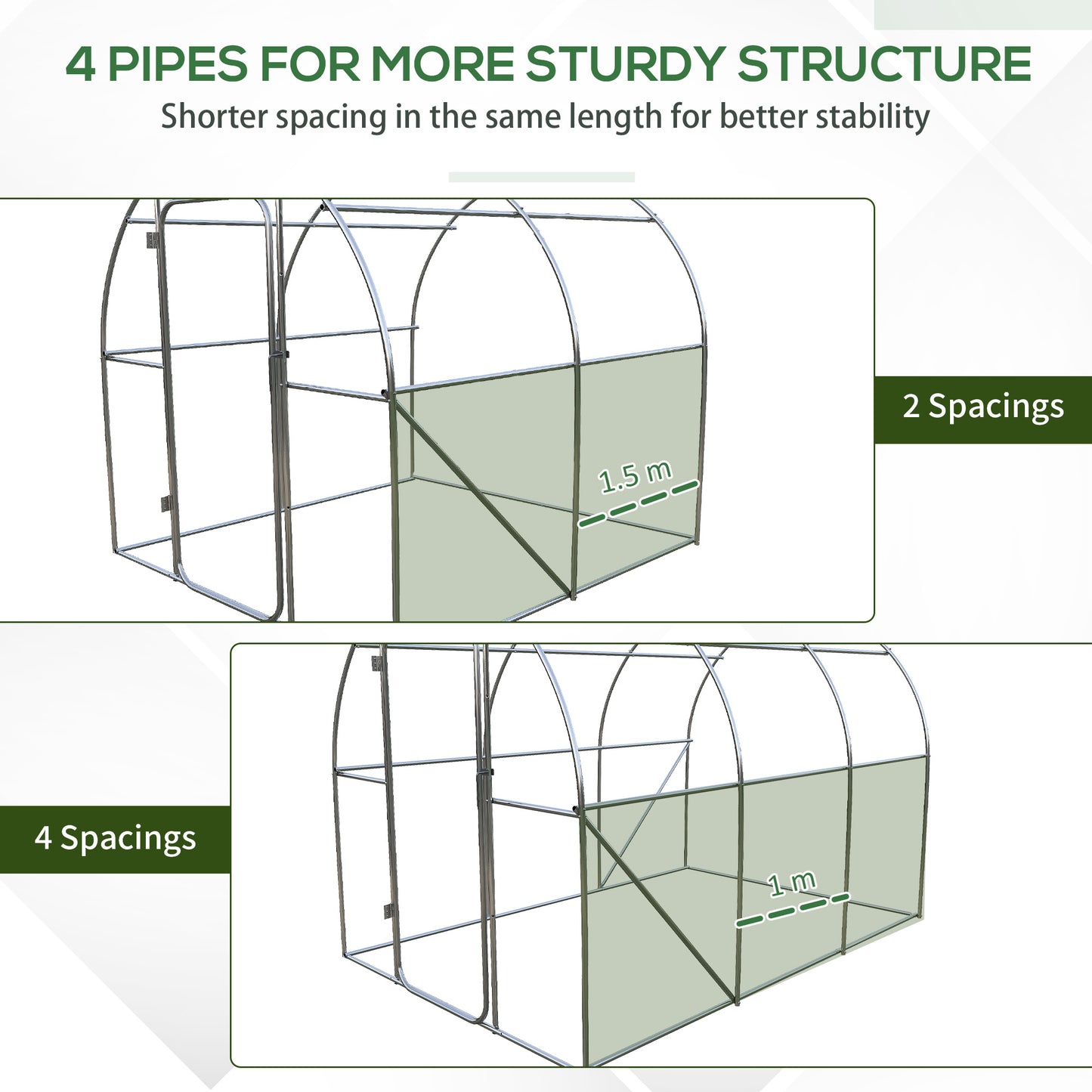 Outsunny 3 x 2m Walk-In Greenhouse, with Metal Frame and Door