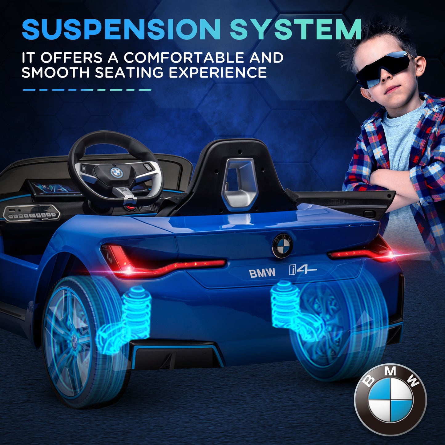 HOMCOM BMW i4 Licensed 12V Kids Electric Ride-On Car