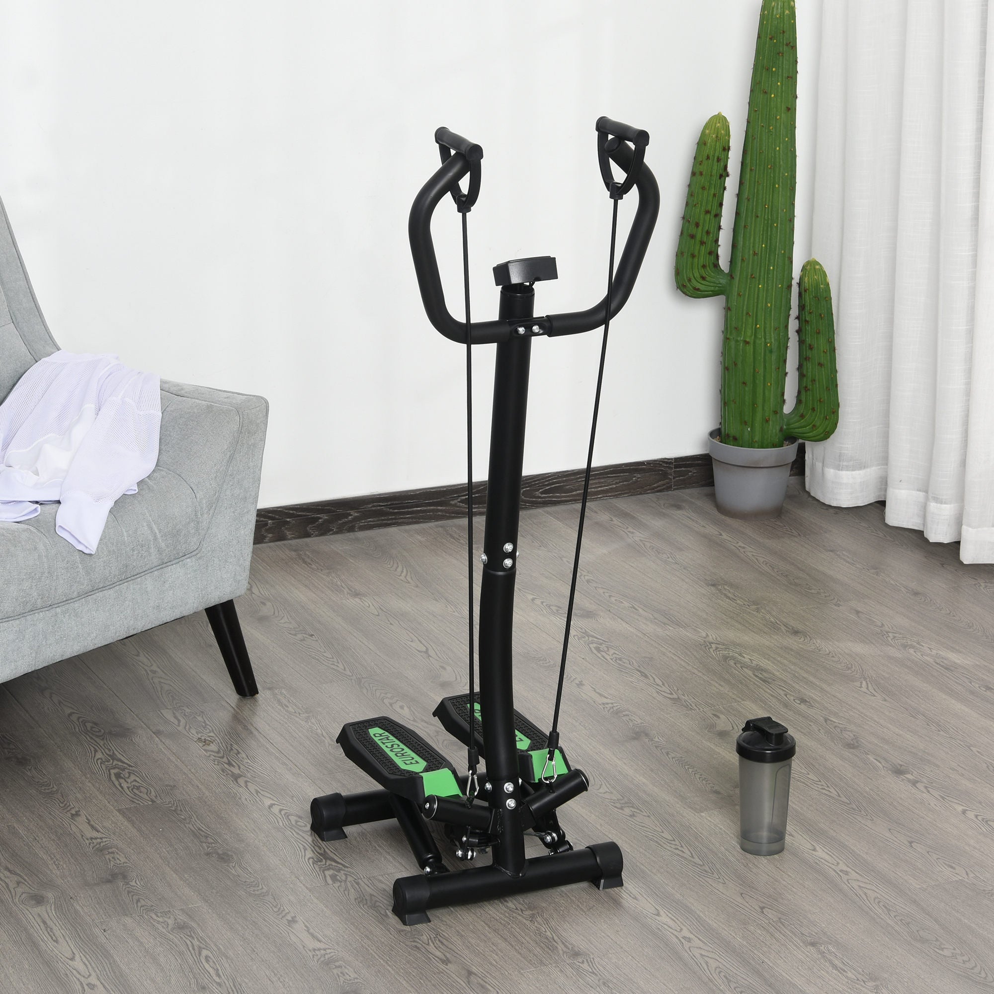 HOMCOM Free Stand Stepper Workout Fitness Machine Pulling Rope Sport E ...