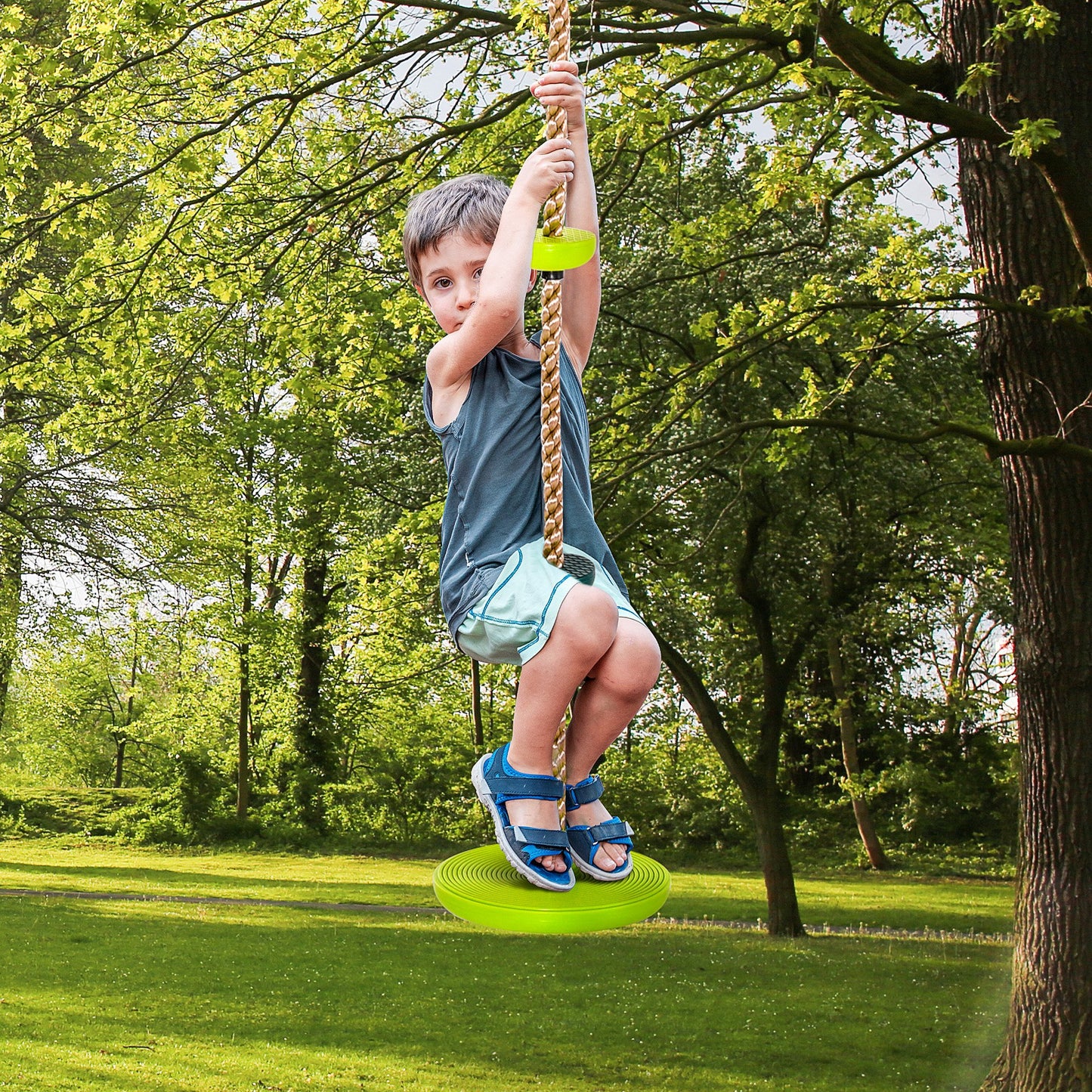 Climbing Rope Tree Swing Platform Swing Seat for Kid Outside Playset Toys