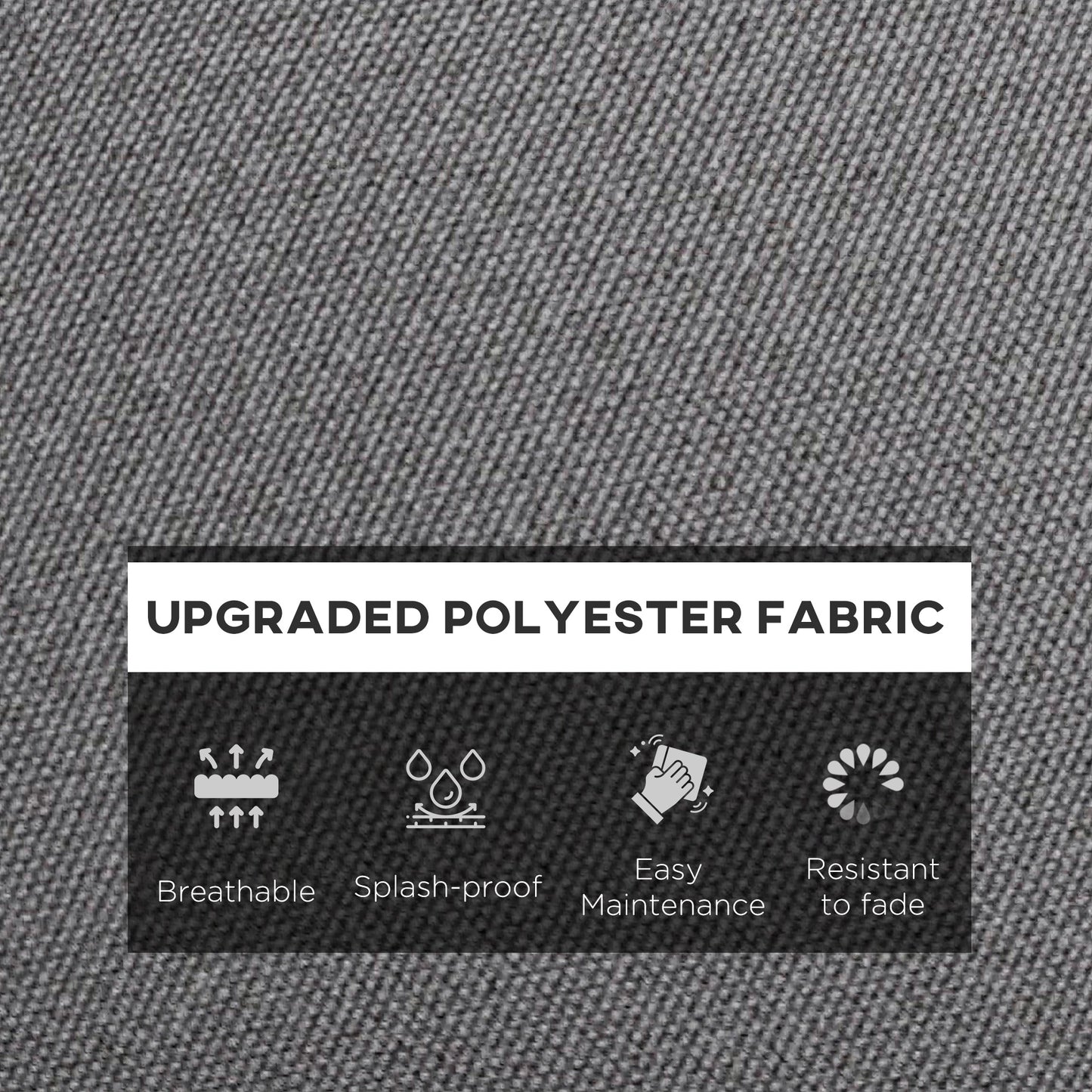 Outsunny 1-Piece Back and Seat Cushion Pillow Replacement, Patio Chair Cushion Set for Indoor Outdoor, Charcoal Grey