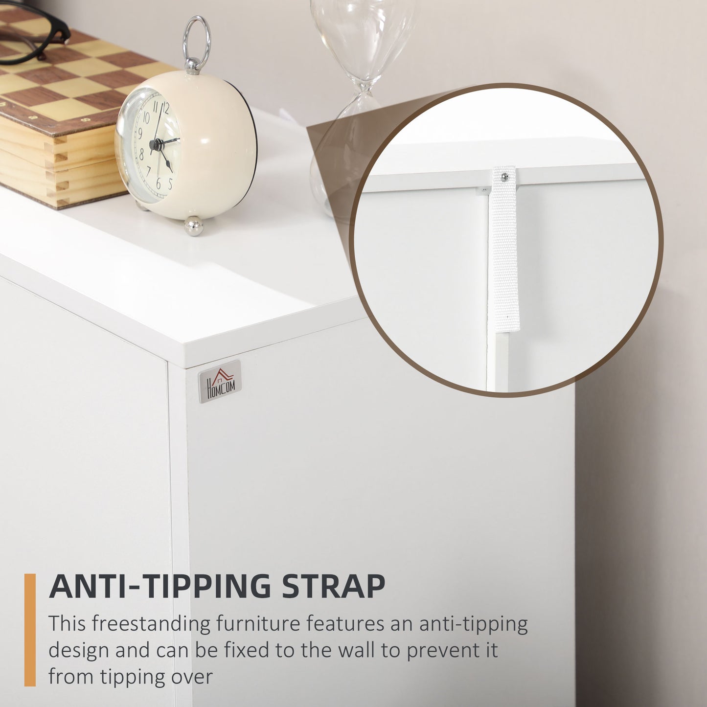 HOMCOM Freestanding Storage Cabinet, with Drawers and Cupboard