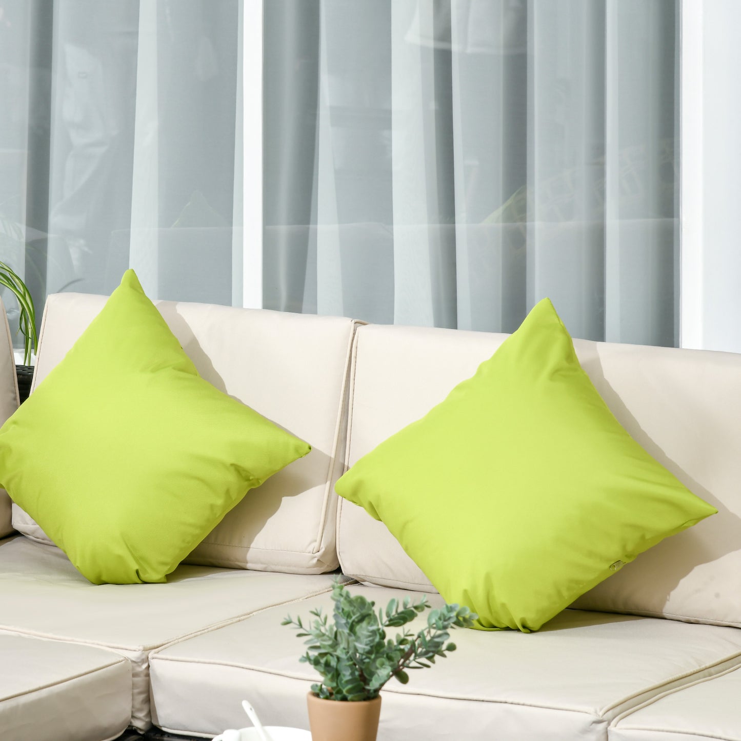 Outsunny 8 Pieces PE Rattan Corner Sofa Set, Outdoor Garden Furniture Set, Patio Wicker Sofa Seater w/ Cushion, Washable Cushion Cover & Tempered Glass Table, Brown