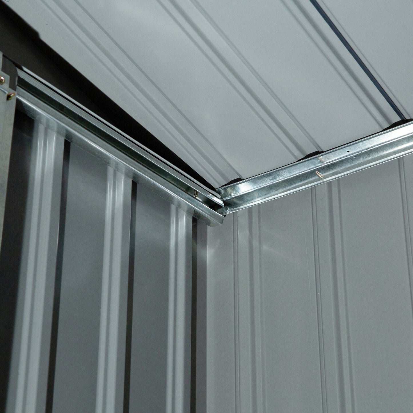 Outsunny 7ft x 4ft Galvanised Steel Garden Shed, with Locking Door