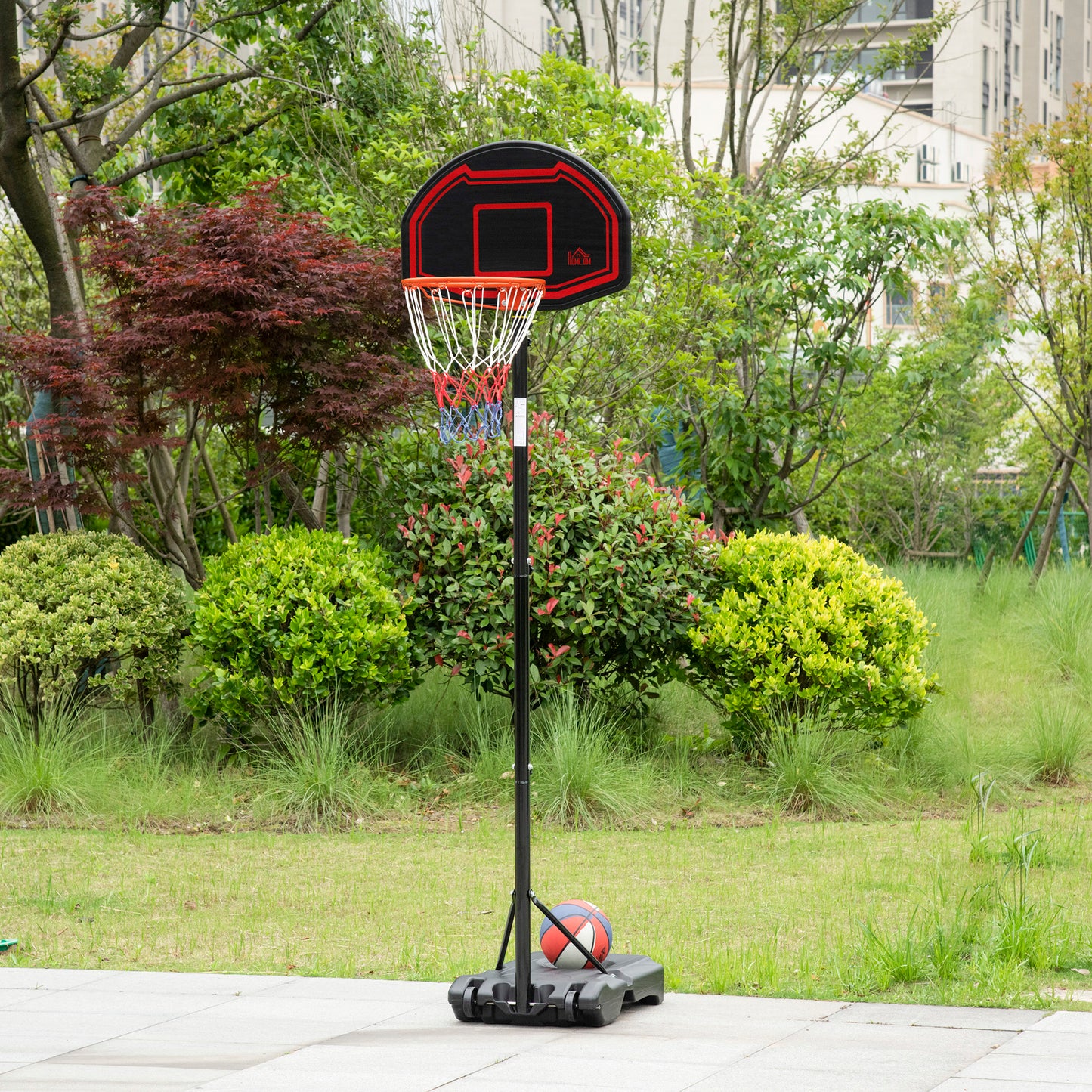 HOMCOM Adjustable Basketball Hoop Stand, with Wheels and Stable Base