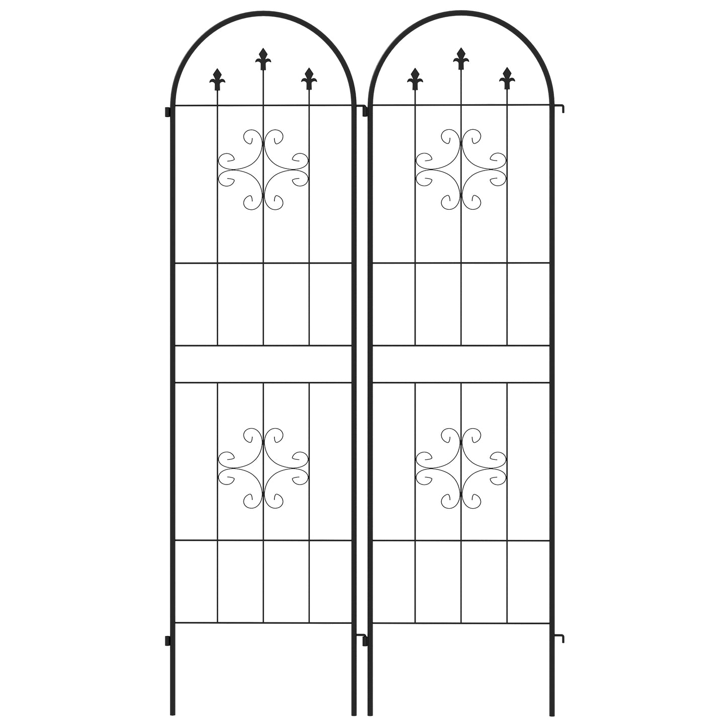 Outsunny Metal Trellis Set of 2, Garden Trellis for Climbing Plants Support Frames, Arrow Design