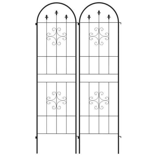 Outsunny Metal Trellis Set of 2, Garden Trellis for Climbing Plants Support Frames, Arrow Design