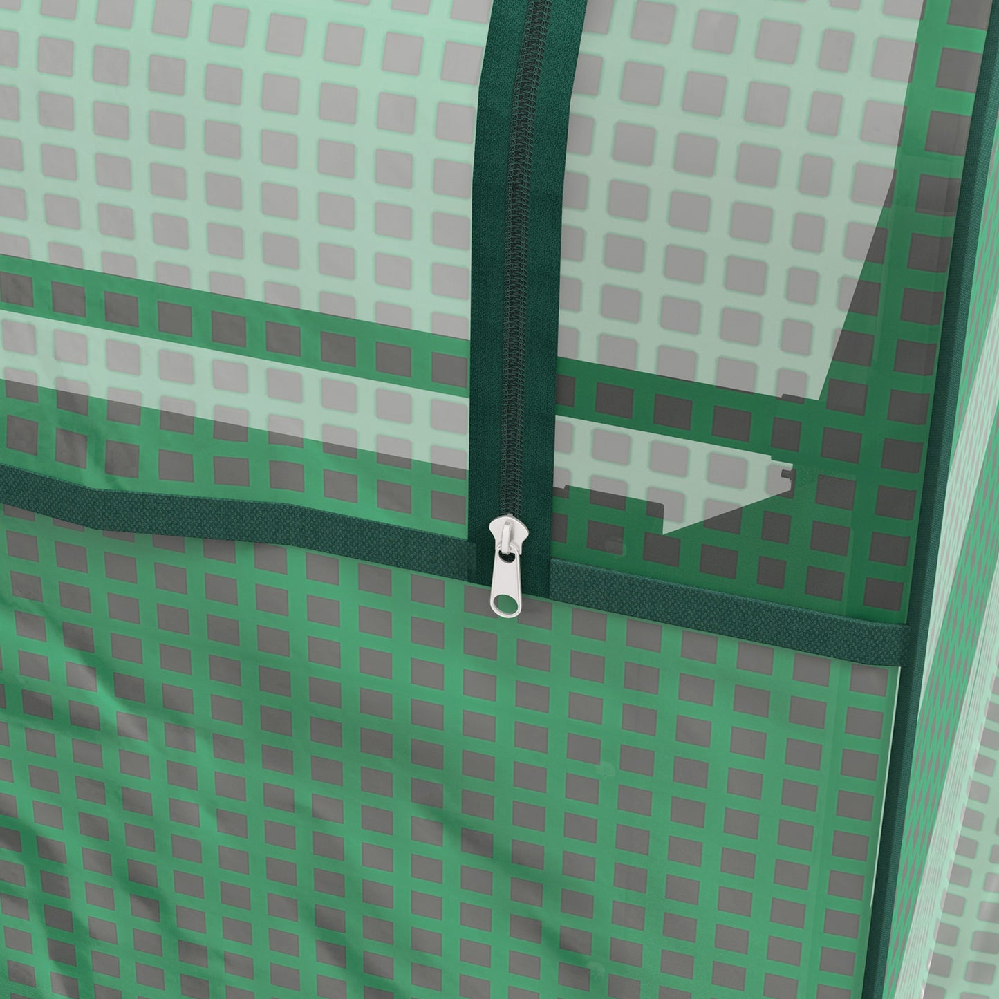 Outsunny Metal Planter Box with Cover Raised Garden Bed with Greenhouse for Herbs and Vegetables Green and Dark Grey