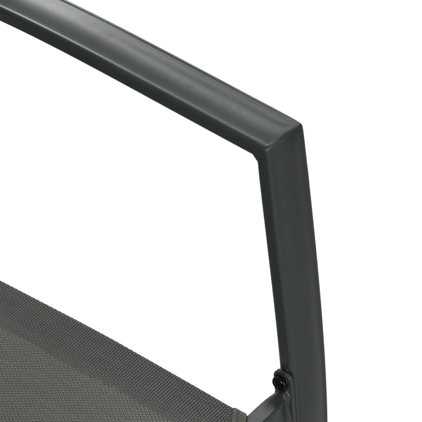 Outsunny 7 Pieces Garden Dining Set, Stackable Chairs, Outdoor Patio Dining Set, 6 Seater Outdoor Table and Chairs with Breathable Mesh Seat, Back, Plastic Top for Poolside, Space-Saving, Grey