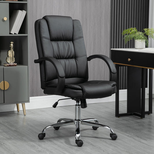 Vinsetto High Back Executive Office Chair, PU Leather Swivel Chai, Black