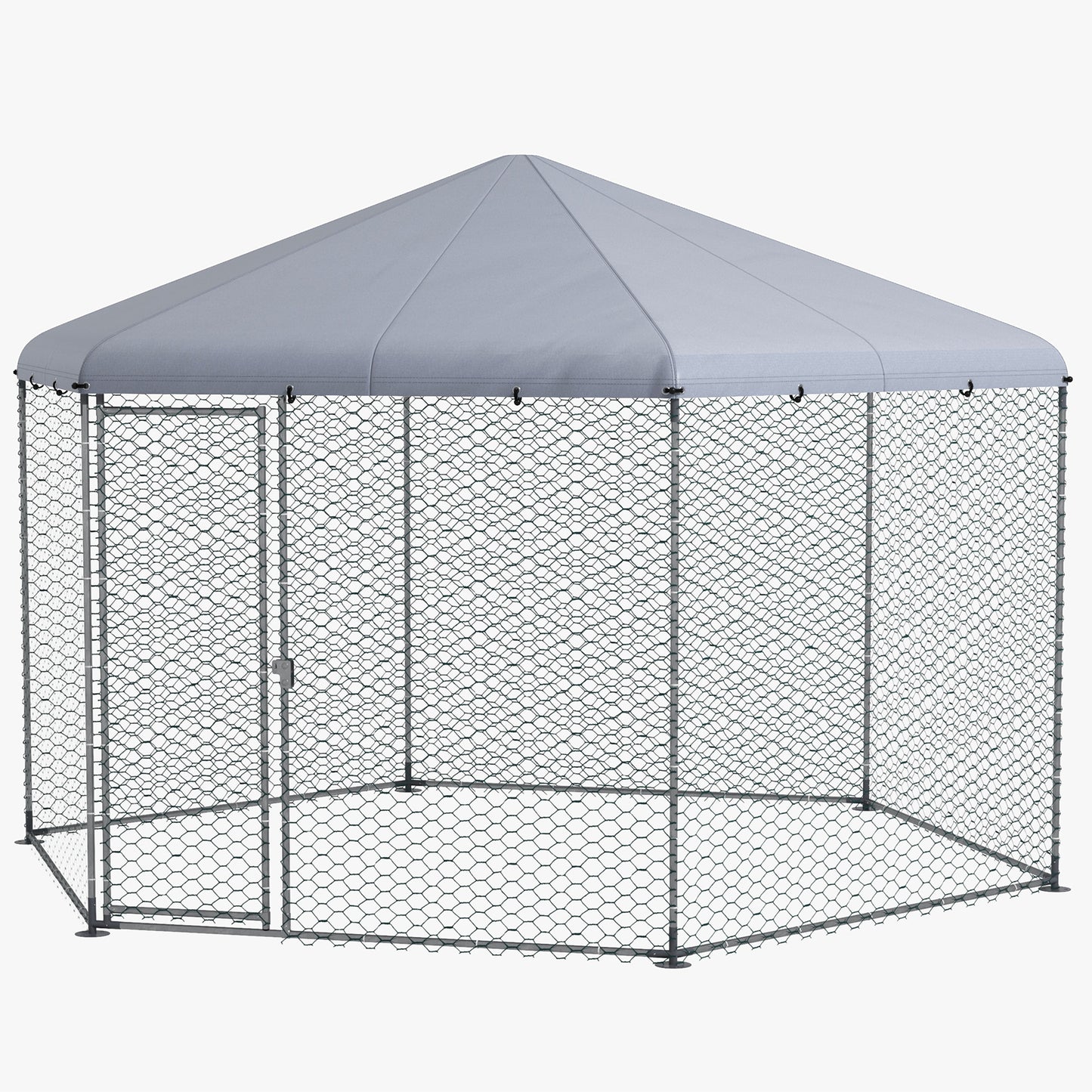PawHut 4 x 3.5 x 2.6m Chicken Coop for 1015 Chickens Hens Rabbits Ducks Outdoor Garden Chicken Run