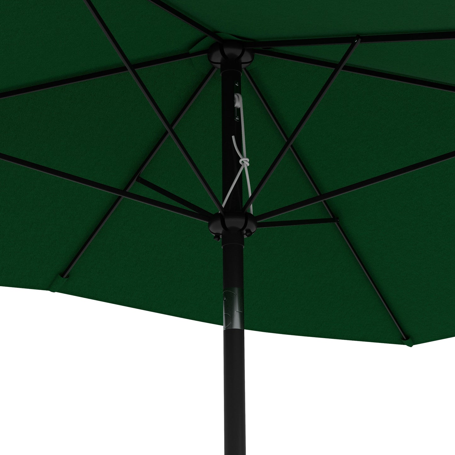 Outsunny Rectangular Outdoor Parasol Market Umbrella with Crank & Push Button Tilt, 6 Ribs, Aluminium Pole, 2 x 3(m), Green