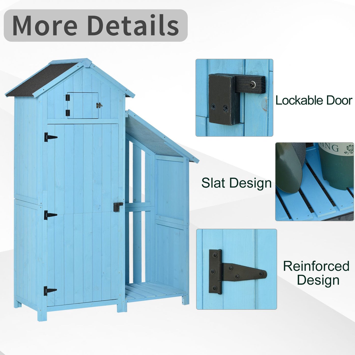 Outsunny Combination Garden Storage Shed Outdoor Firewood House Waterproof Asphalt Roof