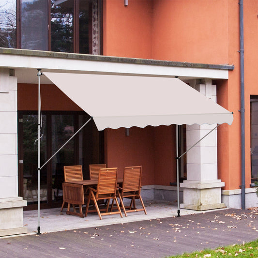 Outsunny 3x1.5m  Adjustable Outdoor Aluminium Frame Awning Beige