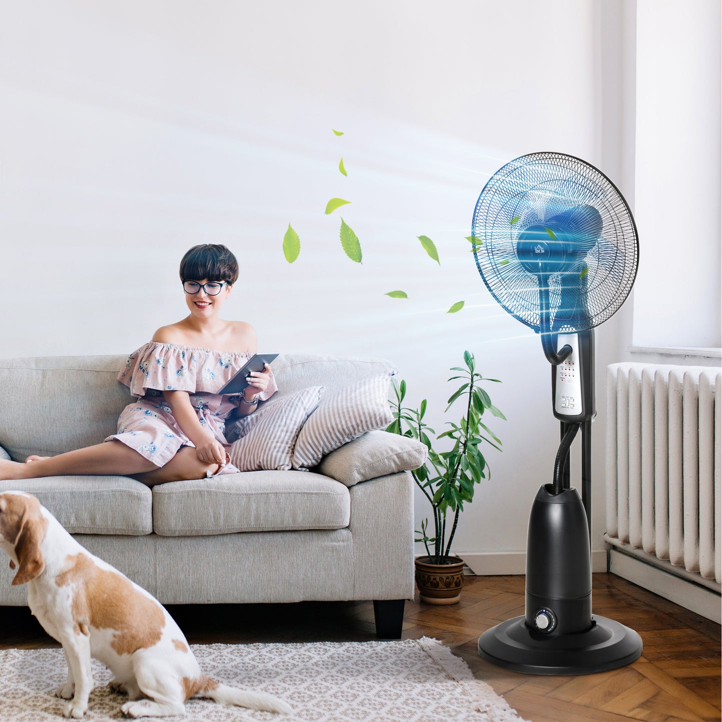 HOMCOM 2.8 Litre Water Mist Fan, with Remote