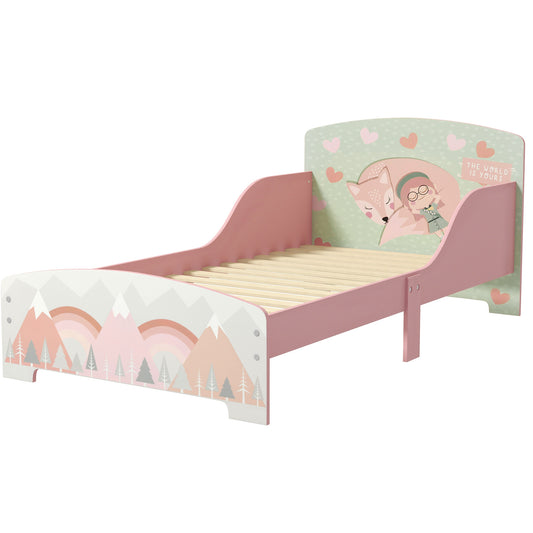 ZONEKIZ Toddler Bed Frame Kids Bedroom Furniture for Ages 36 Years Pink