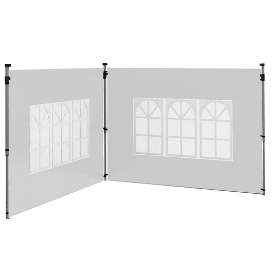 Outsunny Gazebo Side Panels Sides Replacement with Window for 3x3(m) or 3x4m Pop Up Gazebo 2 Pack White